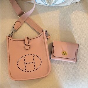 DH Gate Pink Crossbody Bag with Coin Wallet